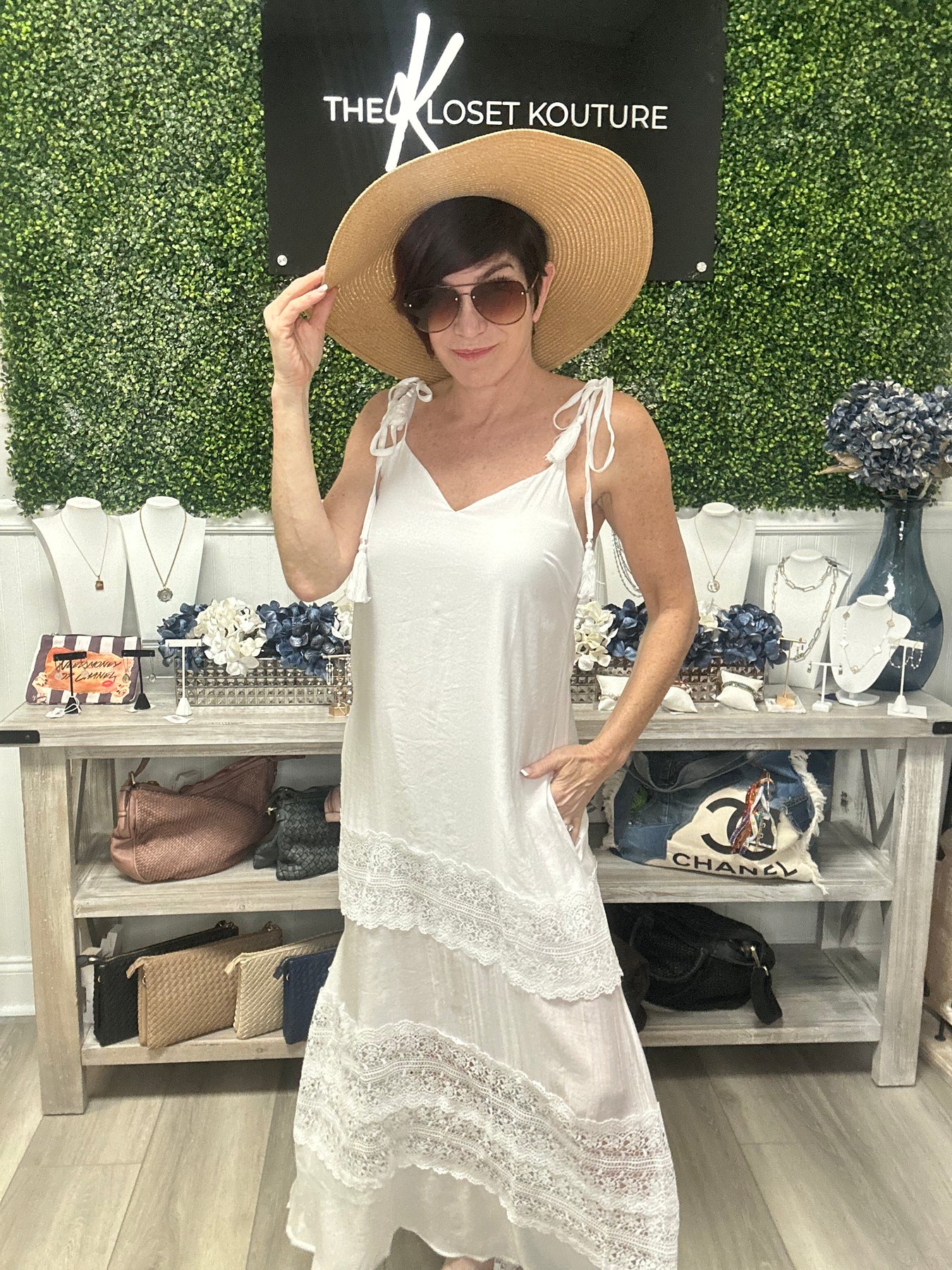Tiered Crochet Inset Maxi Dress