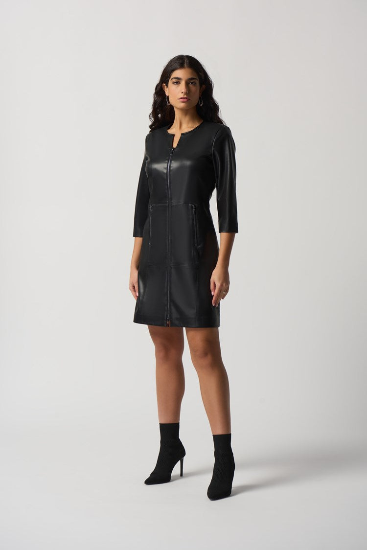 Faux Leather A Line Dress Faux Leather A Line Dress