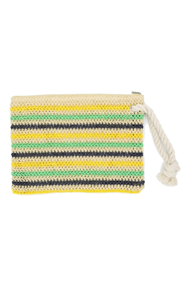 Rope Handle Striped Crochet Pouch – THEKLOSETKOUTURE.COM