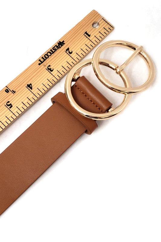 Double Ring Faux Leather Belt – THEKLOSETKOUTURE.COM display picture 1